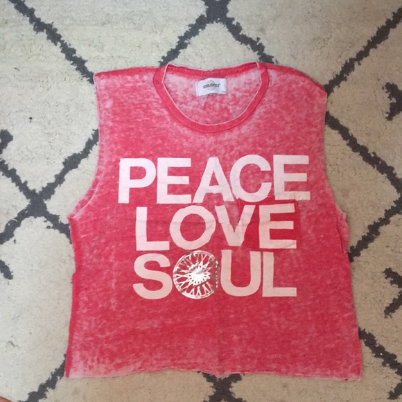 soulcycle Tops - Peace Love Soul Crop Tank